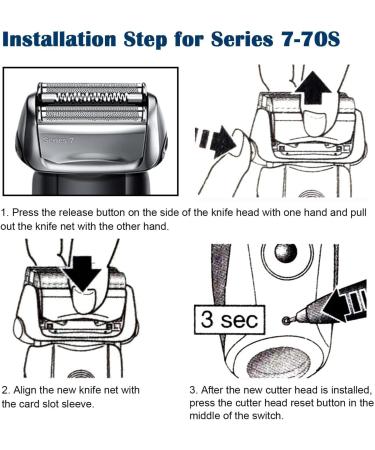 Buy 70S Series 7 Replacement Head Blades for Braun Men's Electric Razors | Compatible with 790CC 720 750CC 760CC 9565 9595 | Premium Foil & Cutter Trimmer Shaving Heads - Buy Online on GoSupps.com