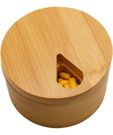 Daily & Weekly Pill Organizer - Double Capacity Wooden Medicine Holder for Travel & Vitamins - Buy Online on GoSupps.com