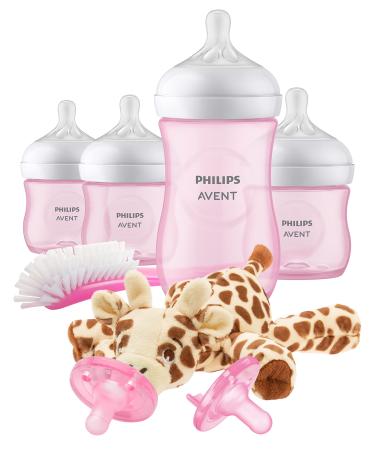 Philips AVENT Natural Baby Bottle with Natural Response Nipple  Pink Baby Gift Set with Snuggle  SCD838/03 Gift Set Pink