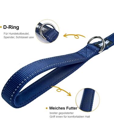 OneTigris Double Dog Leash with Reflective Stripes - S (122cm) - Blue | Best for Safe & Comfortable Walks - International Shipping Available - Buy Online on GoSupps.com