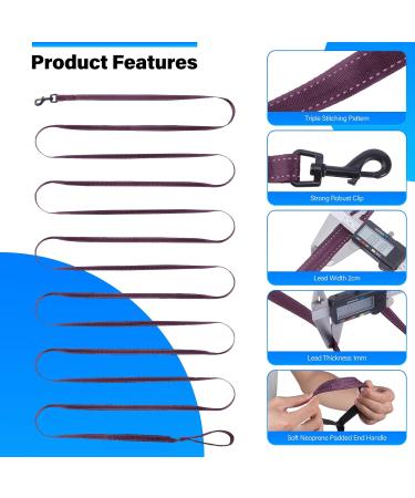 Loutep Reflective Dog Training Lines - Extra Long Nylon Leash Padded Handle 3m to 30m Perfect for Large Medium & Small Dogs - 5m Violet - Buy Online on GoSupps.com