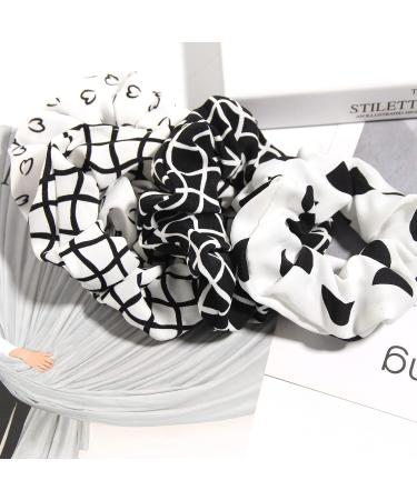 Buy Classic Hair Ties for Women - Black & White Elastic Ponytail Holders 12-Piece Set Dotted & Striped Accessories - Buy Online on GoSupps.com