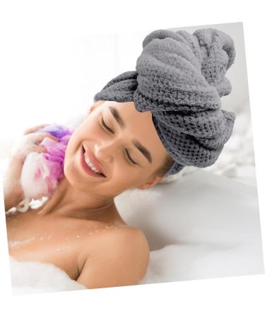 Quick Dry Absorbent Hair Towel & Shower Cap for Women - Large Grey Hair Drying Cap Essentials - Buy Online on GoSupps.com