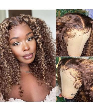 ISEE 22 Ombre Highlight Lace Front Wig - Human Hair, Pre Plucked, Kinky Curly, 180% Density - Buy Online on GoSupps.com