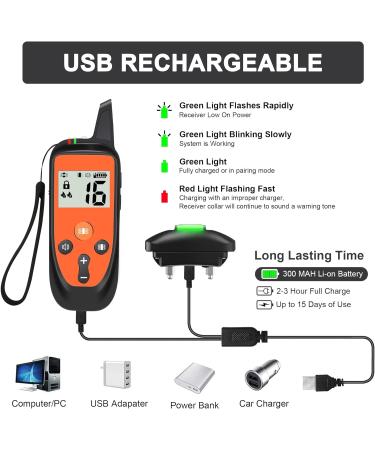 Remote Dog Training Collar with Sound & Vibration Modes - Rechargeable & Waterproof - 1000FT Range - Orange - Buy Online on GoSupps.com