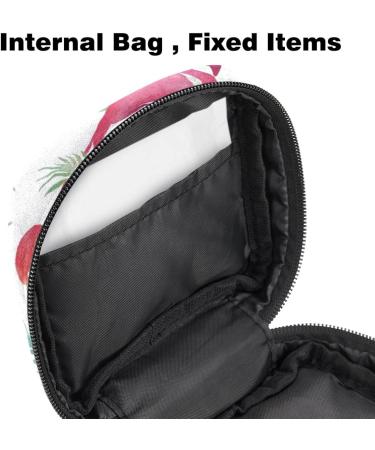 Rosa Flamingo Pattern Storage Bags | Tropical Leaves Menstrual Pad & Cup Bag | Zipper Bags for Teens & Women - Buy Online on GoSupps.com