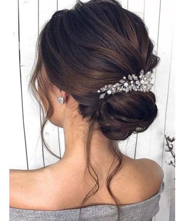 Catery Rhinestone Bridal Hair Comb - Silver Wedding Hair Piece for Women and Girls - Buy Online on GoSupps.com