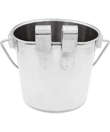 Fuzzy Puppy Flat Sided Pail with Dual Hooks | Heavy Duty Stainless Steel 2-Quart | Fits Dog, Cat, and Critter Crates & Cages - Buy Online on GoSupps.com
