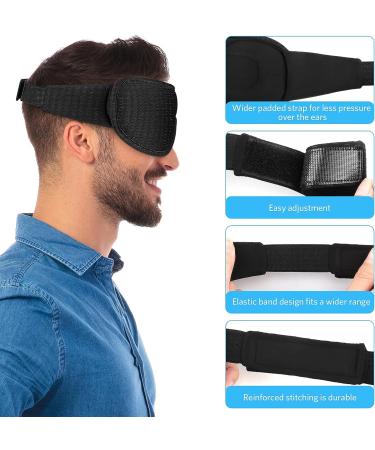 RIWISLL 3D Contoured Cup Sleep Mask - 100% Light Blocking, Adjustable Strap - Black - Buy Online on GoSupps.com