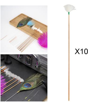 SnowingShine 10 Professional Adult Kids Goose Feather Ear Tips/Soft Ear Plug Earwax Remover Ear Cleaning Tool Green Thread M - Buy Online on GoSupps.com