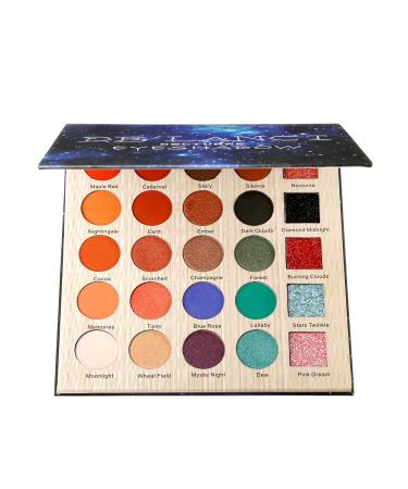 DE'LANCI Warm Eyeshadow Palette Neutral Brown  Eyeshadow Highly Pigmented Matte Shimmer Pop Color Pressed Glitter Eye Shadow Makeup Pallet Fall Orange Red Black Pink Glitter Eye Shade 25 Colors delanci Nocturne eyeshadow