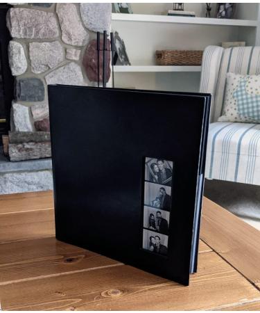 Photo Booth Nook Scrapbook Album & Gel Pens - Scrapbooking Journal with Black Leather Cover - 40 White Pages 2x6 Cover Picture Slot & Photo Strip Inserts - Wedding Graduation Photos (1 Count) 1 B&W - Buy Online on GoSupps.com