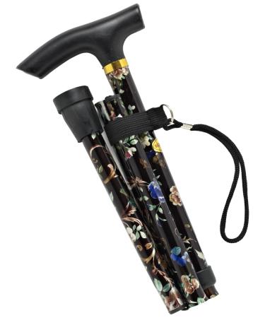 Walking Sticks Adjustable Folding Black Floral - Buy Online on GoSupps.com