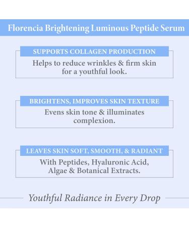 Florencia Peptide Skincare Duo Brightening Luminous Serum & Ultra Cream Anti-Aging Face Serum and Moisturizer with Matrixyl 3000 Hyaluronic Acid & Botanical Extracts 1 oz + 2 oz - Buy Online on GoSupps.com
