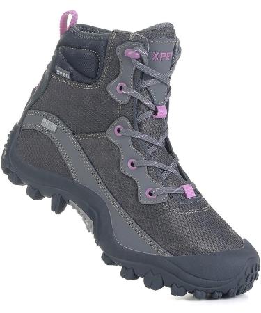 Skenary Women's Dimo Hiking Boots Mid Waterproof Walking Shoes 9 Grey - Stylish and durable outdoor footwear - Buy Online on GoSupps.com