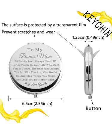 Bobauna Bonus Mom Pocket Mirror - Step Mother Gift, Adoptive Mother Makeup Mirror | Unique Family Isn't Always Blood Design (Bonus Mom -S) - Buy Online on GoSupps.com