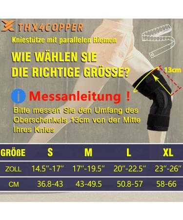 Thx4COPPER Knee Support Brace - Adjustable Knee Pads with Patella Gel & Stabilizers for Pain Relief ACL Support Sports & Running - Buy Online on GoSupps.com