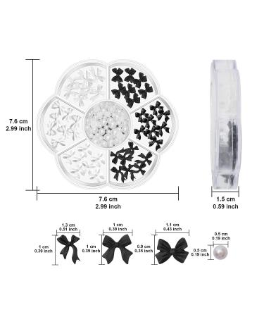 CGBE Butterfly Bow Pearl 3D Nail Charms for Nail Art Decoration - Black and White Bow-knot Design - Buy Online on GoSupps.com
