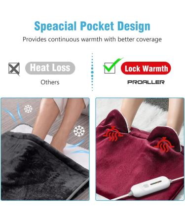 Electric Heated Foot Warmer | Soft Flannel | 2h Auto Off | 3 Temp Settings | Pain Relief | Full Body Use for Feet, Hands, Back | Pocket Design | 16 x 22 | Red - Buy Online on GoSupps.com