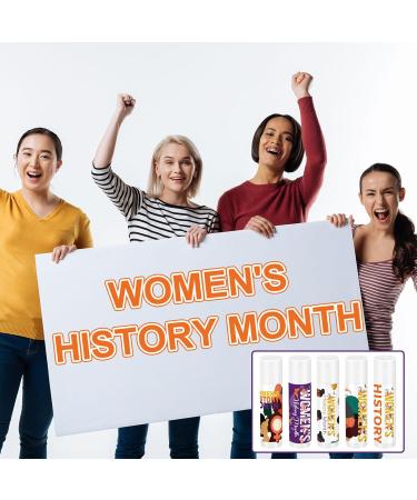 Sacubee 50 Pcs Women's History Month Lip Balm Bulk Vanilla Sunscreen Lip Balm Gift for Women's History Month Theme Favor Public Event Supplies 5 Scents - Buy Online on GoSupps.com