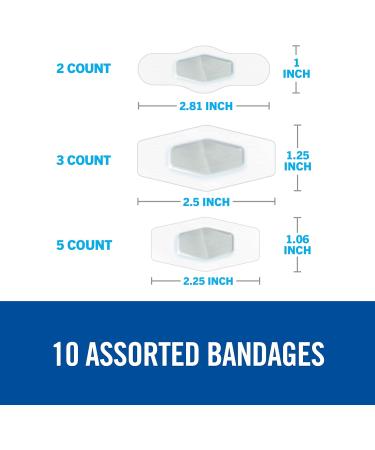 Nexcare Advanced Healing Waterproof Bandages AWB-10-CA Assorted Sizes 10/Pack - Buy Online on GoSupps.com