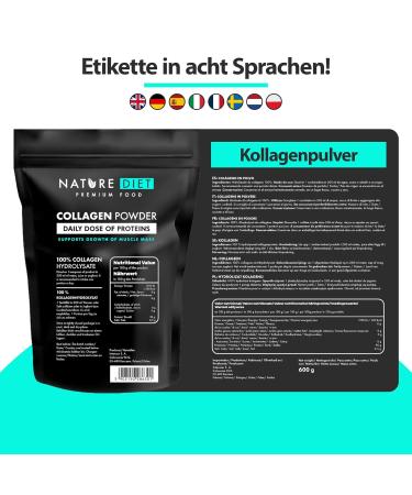 Nature Diet Collagen Powder 600g | Tasteless Hydrolysate | Premium Collagen Peptides | High-Quality Protein Source for Healthy Skin & Joints - Buy Online on GoSupps.com