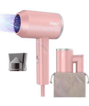 Mini hair dryer ions foldable hair dryer- dewily travel hair dryer foldable small hair hollow hair hairydryer harafh quiet 3 heating strong travel saint dryer for family rosa-1 nozzle
