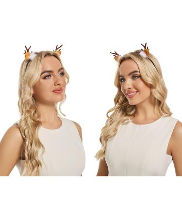 DS.DISTINCTIVE STYLE Deer Antler Headband Reindeer Fawn Horn Hair Accessories for Christmas Light Brown - Buy Online on GoSupps.com