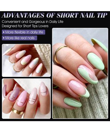 Gelike EC Soft Gel Full Cover Nail Tips Kit - 240Pcs Clear Short Almond Gelly Tips - Pre-buff PMMA False Press on Nail Tips - 12 Sizes - Buy Online on GoSupps.com