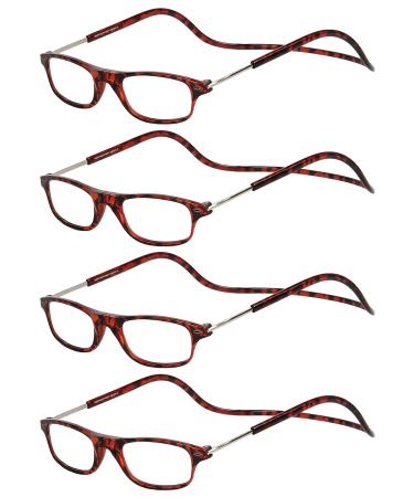TBOC Pack: Reading Glass reading aid for men - Pack 4 units Diopttria +1.00 Brown tortoise socket STRATION STRATION PC Mobile Foldable Mann Mann Magnetic Closure Clip Casting Presbyopia - Buy Online on GoSupps.com