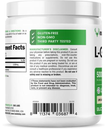 Bucked Up L-Glutamine (5000mg) Essentials (50 Servings 250 Grams) - Buy Online on GoSupps.com