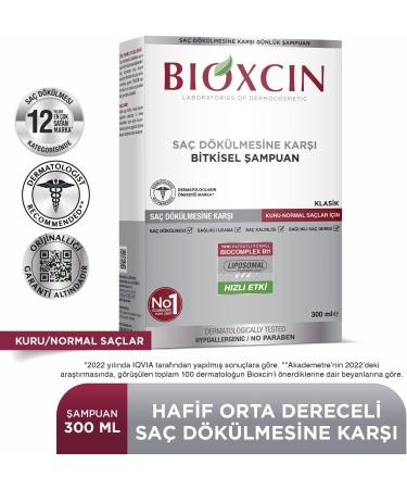  BIOXCIN Bioxcin Shampoo against hair loss | Natural shampoo for normal and dry hair (300 ml) | With BIOCOMPLEX B11 & Liposomes | Strengthens and prevents hair loss - Buy Online on GoSupps.com