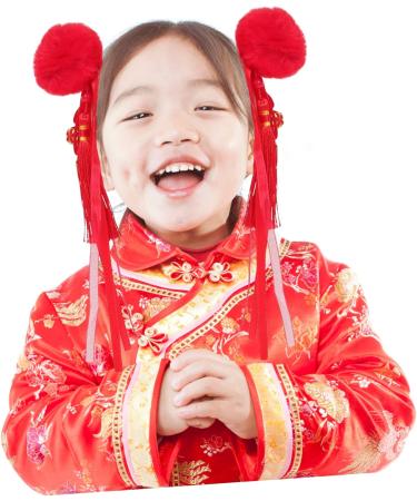 Housoutil 2 Pairs Antique Hairpin Tassel Hair Clip Hanfu Headdress Kids Barrettes for Hair Chinese Hair Clip Fluffy Hair Clips Hanfu Hair Clamps Kid Headwear Baby Girl Plush Issue Card Red - Buy Online on GoSupps.com