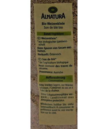 Buy Alnatura Organic Wheat Bran - 8 Pack (8 x 250g) | Healthy Whole Grain for Baking & Cooking - Buy Online on GoSupps.com
