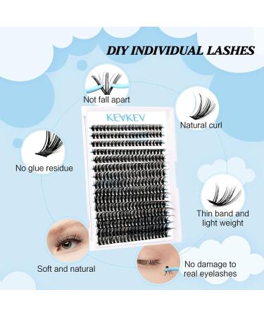 300 Pcs DIY Individual Lash Clusters D-Mix 9-16mm for Dramatic Eyelash Extension Look - Self Application at Home - Volume 50D - Buy Online on GoSupps.com