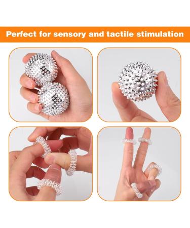 Zocipro 6-Piece Magnetic Acupressure Massage Balls & Rings Set - Stress Relief Therapy Hedgehog Balls for Finger Massage (32mm/47mm/56mm) - Buy Online on GoSupps.com