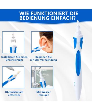 Upgraded 360 Spiral Silicone Ear Cleaner Kit - Ear Wax Remover with 16 Washable Heads for Kids & Adults - Best Ear Cleaning Solution - Buy Online on GoSupps.com
