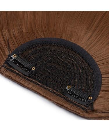 SEGO Clip-in Ponytail Hairpiece Extensions | Realistic Straight Fringe Bangs in White & Brown - Shop Internationally! - Buy Online on GoSupps.com