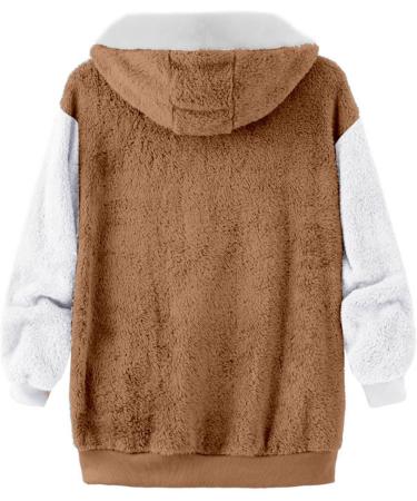 Buy Hanxiulin Women's Fleece Jacket - Warm Lightweight Hooded Outdoor Coat in Khaki | Premium Cuddly Winter Jacket - Buy Online on GoSupps.com
