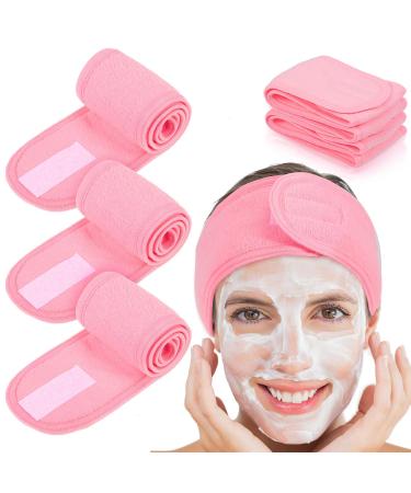 Whaline 4 PCS Spa Headband Make up Hair Band Stretch Terry Cloth Headband for Sport Yoga Shower (Pink) - Buy Online on GoSupps.com