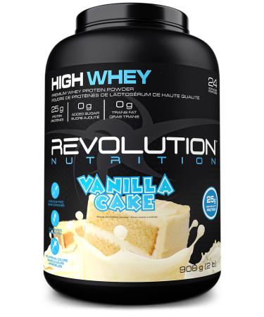 Revolution Nutrition High Whey Protein Powder Whey Isolate Superior Formula Gluten Free Lean Muscle Mass For Men & Women 25g of Protein Per Scoop 908 g 24 Servings (Vanilla Cake 2 Pound) Vanilla Cake 2 Pound