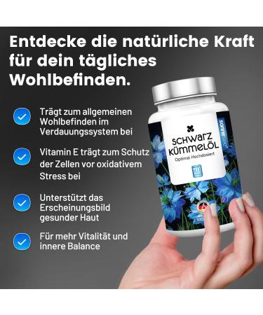  sonnesee Black Seed Oil 1200mg High Dosed 300 Softgels - Cold Pressed & Natural - With Vitamin E for Cell Protection - Supports Immune - Buy Online on GoSupps.com