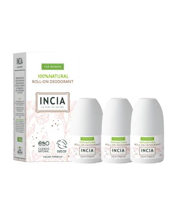 Incia Natural Deodorant | Vegan | Aluminum Free Deodorant for Men and Women | Fresh |Cruelty Free Paraben Free Natural Fragrance (Women Pack of 3) Women 1.76 Fl Oz (Pack of 3)