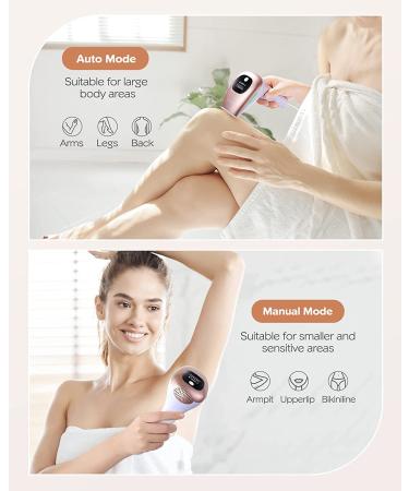 IPL Hair Removal for Women - Upgraded 999,000 Flashes, Painless Hair Remover for Face, Armpits, Legs, Arms, Bikini Line - Pink - Buy Online on GoSupps.com