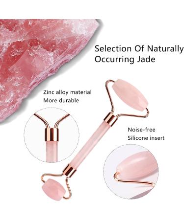Face Massager Roller Jade Roller for Face Eyes Neck Facial Beauty Roller Skin Care Tools Face Roller Beauty Skincare Massager Tool Self Care Gift for Men Women (Pink) Pink Roller - Buy Online on GoSupps.com