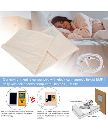 Grounding Mat for Bed | Grounding Blanket with Cord | 76x80 Inch Beige Grounding Pad - Enhance Sleep & Wellbeing - Buy Online on GoSupps.com
