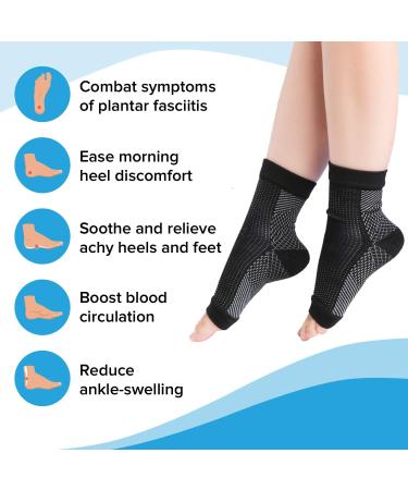 MindInsole Ankle Compression Socks - Open Toe for Men & Women | Pain Relief for Swollen Ankles, Heel Spur, Plantar Fasciitis | Arch Support for Nurses, Flight, Travel - Buy Online on GoSupps.com