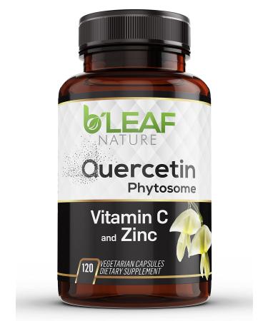 Quercetin Phytosome Vitamin C and Zinc Capsules - Super Absorption  Immune Support Complex  Respiratory and Cardiovascular Health - 1000mg per Serving - 120 Vegetarian caps by BLeaf Nature - Buy Online on GoSupps.com