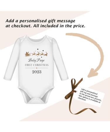 Personalized Baby's First Christmas Gift - My 1st Xmas Outfit - Newborn Long Sleeve Baby Grow for Boys and Girls 0-3 Months - Buy Online on GoSupps.com