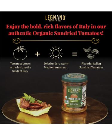 Legnano Organic Sun Dried Tomatoes | Authentic Italian USDA Organic & Non-GMO | Made in Italy | 6.3 oz Jar - Buy Online on GoSupps.com